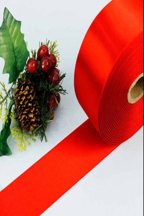 100 Metre Kırmızı Saten Şerit Top