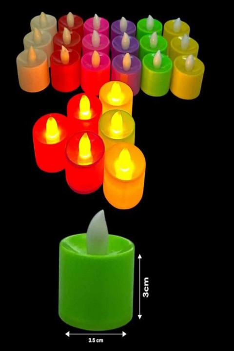 24 Adet Renkli Pilli Led