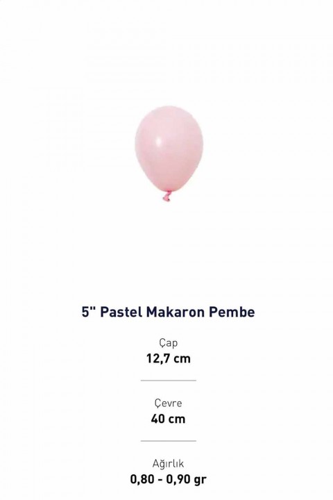 5” Açık Pembe Pastel balon Evi 100’lü