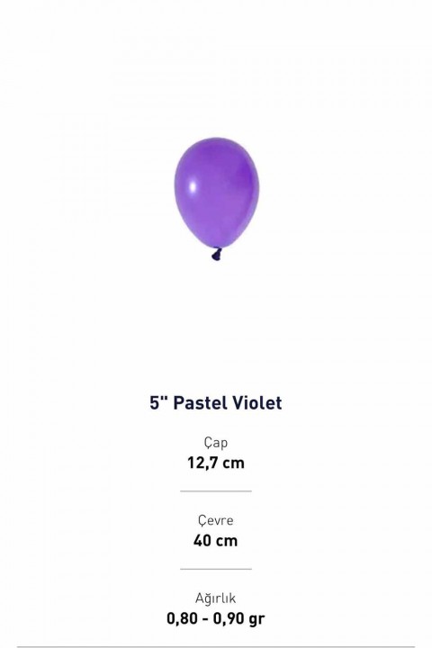 5” Mor Pastel balon Evi 100’lü