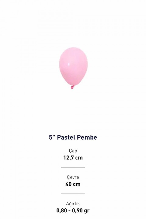 5” Pembe  Pastel balon Evi 100’lü