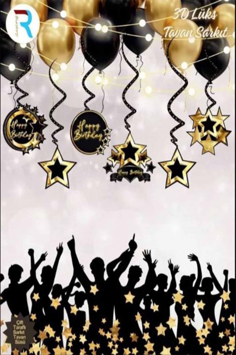 6’lı Lüks Tavan Süsü Black Gold