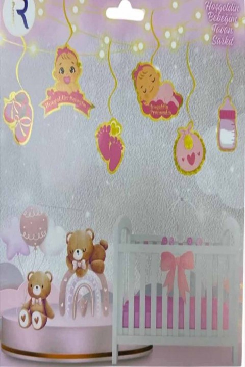 6’lı Pembe Hoş Geldin Prensesim Tavan Sarkıt Süsü