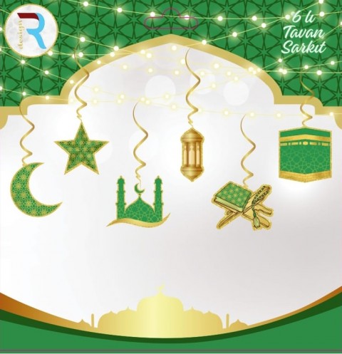 6’lı Ramazan Ayı Yeşil Tavan Sarkıt