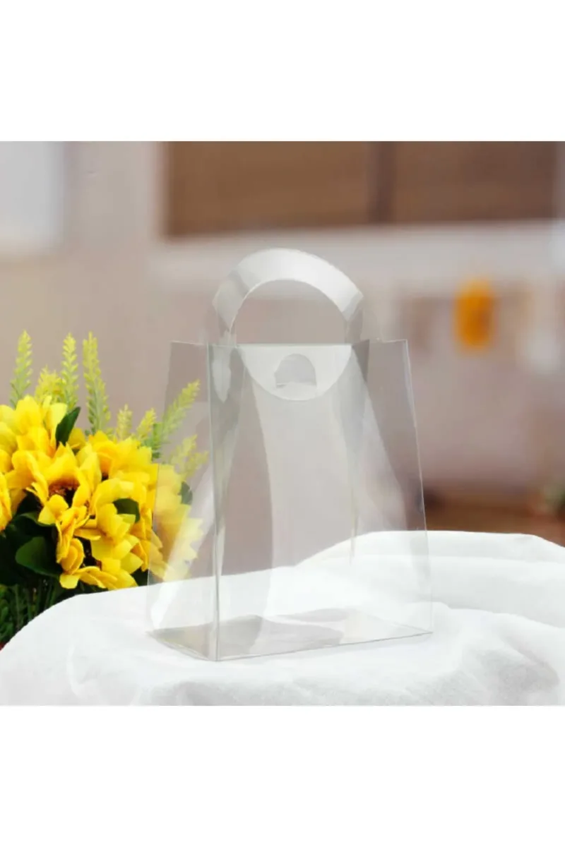 Asetat Çanta Şeffaf 12x10x6 Cm 100 Adet Konsept Hediyelik Çanta