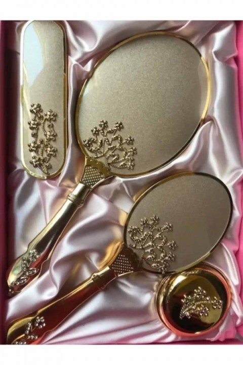 Ayna Tarak Gold Krem Takım