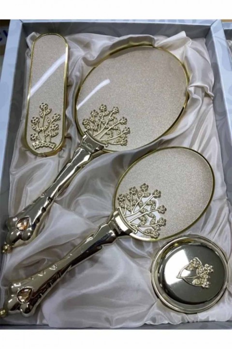 Ayna Tarak Krem Gümüş Fyonk Takım