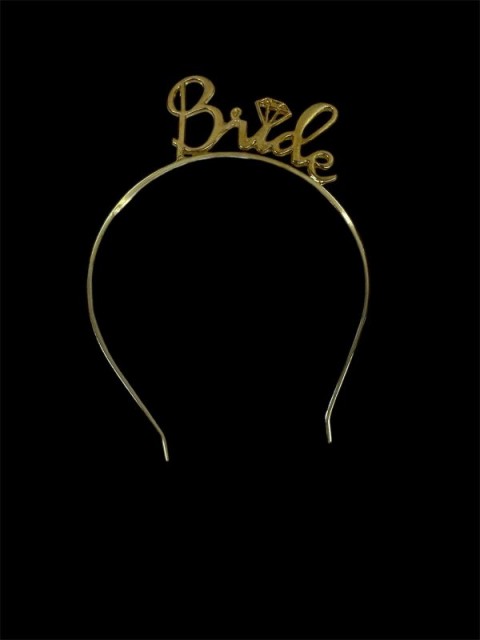 Bride Yazılı Metal Gold Taç