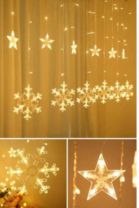 Büyük Saçak Kar Tanesi 80-50 Cm Perde Led
