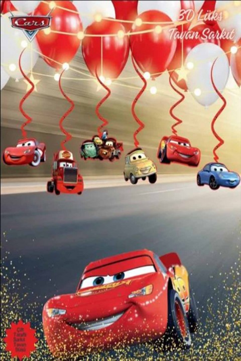 Cars Karekterli 6’lı Lüks Tavan Süsü