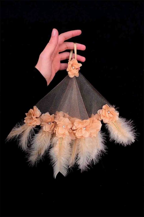 Gelin Mendili Tüylü Lazer Güllü 7 Renk