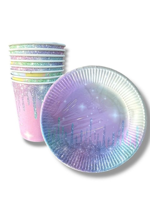 Gökkuşağı Karekterli Tabak Bardak 8’li