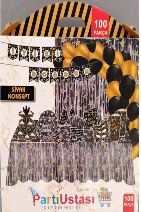 Gold Black Parti Seti 100 Parça