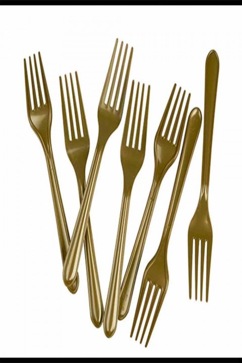 Gold-gümüş  Plastik Çatal 25 Adet