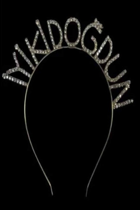 Gold İyiki Doğdun Taç Taşlı