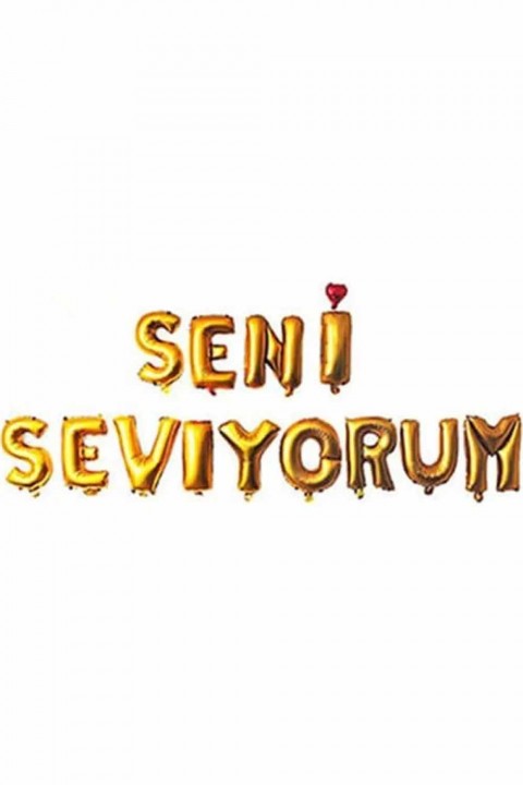 Gold Seni Seviyorum Yazılı Folyo Balon