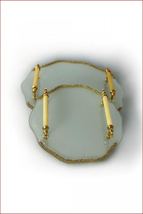 Gold Taşlı Beyaz Desen Sultan Model 2’li 5 Model