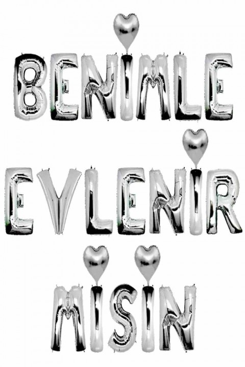 Gümüş Benimle Evlenirmisin Folyo Balon