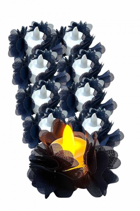 Tekli Paket Alım Ledli Lacivert Kumaş Güllü 12’li