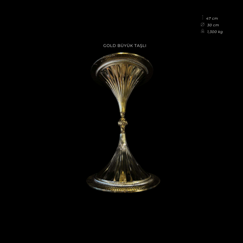 Kadeh Vazo Gold Büyük Taşlı