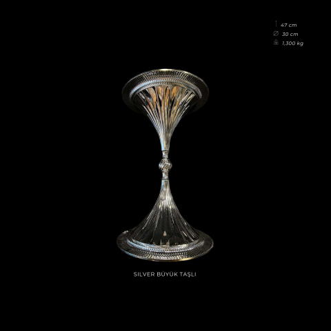 Kadeh Vazo Gümüş Büyük Taşlı