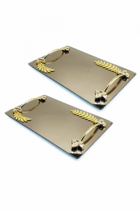 Kare Yaprak Model Nişan Tepsi 2’li