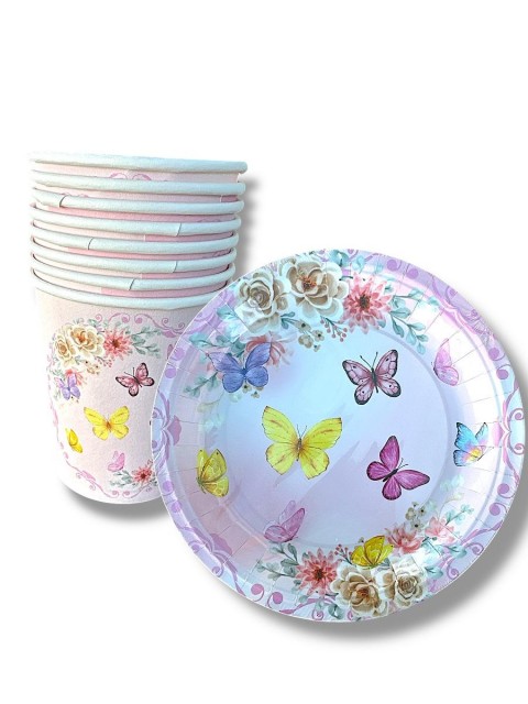 Kelebek Karekterli Tabak Bardak 8’li