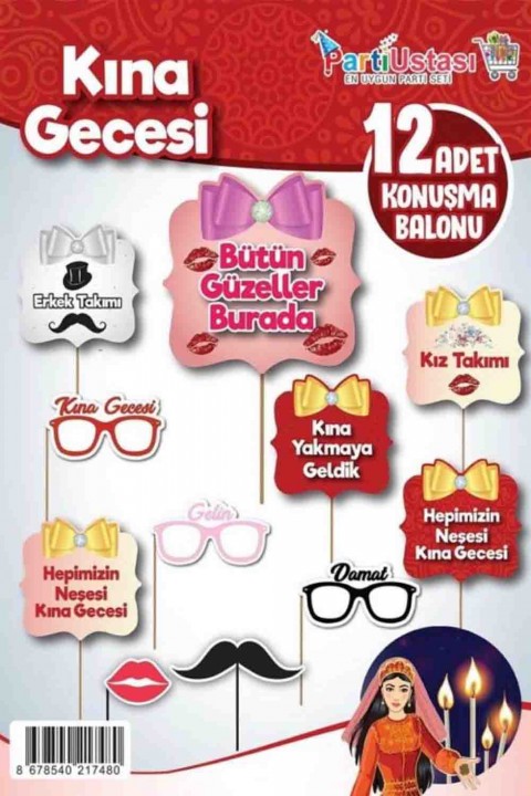 Kına Gecesi Konsept Konuşma Balonu 10’lu