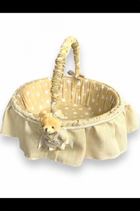 Krem Ayıcıklı Bebek  sepeti