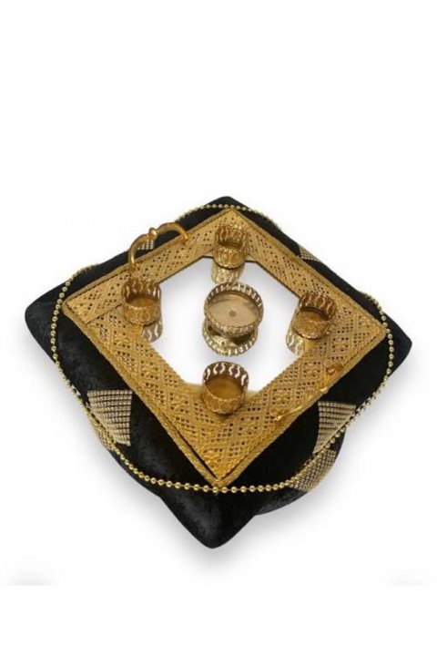 Kubbeli Kare Model Siyah Lüks Sepet Takımı