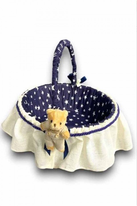 Lacivert Ayıcıklı Bebek  sepeti