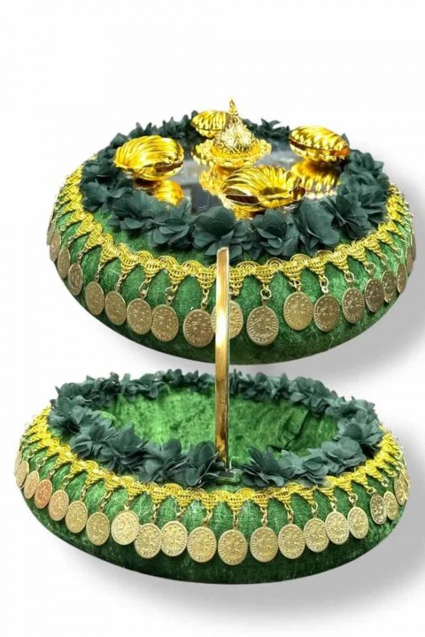 Yeşil İstiridyeli Büyük Paralı Sepet Takımı