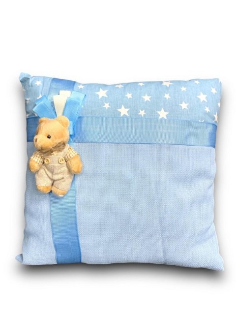 Mavi Ayıcıklı Süslü Yastık