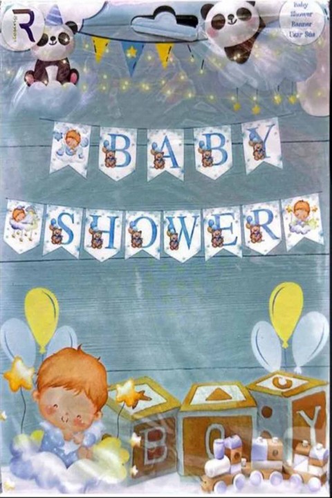 Mavi Baby Shower Banner Uzar Süs