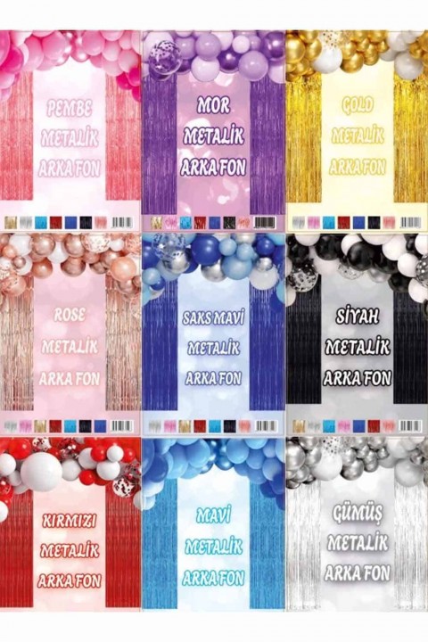 Metalize Asma Süs Perde Arkası Fon Perdelik