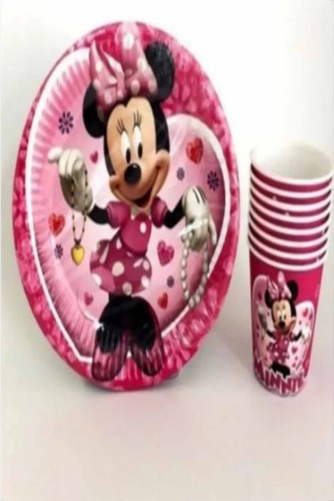 Minni Mouse Karakterli Tabak Bardak 8’li