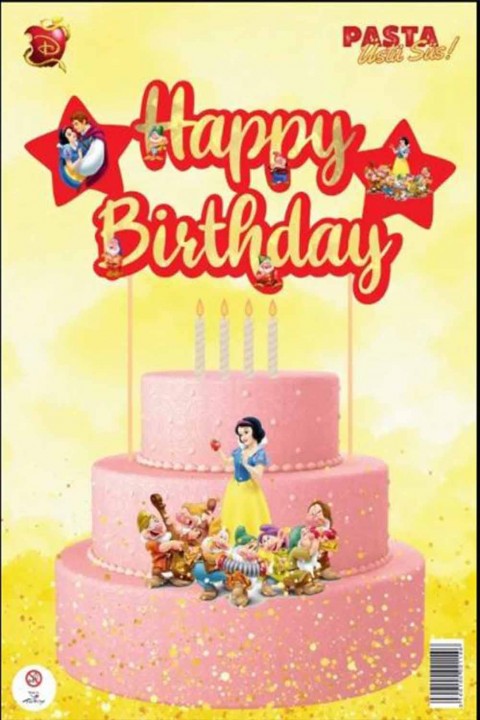 Pamuk Prenses Karekter Happy Birthday Pasta Süsü