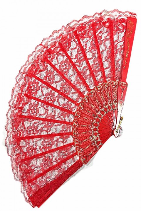 Plastik Dantelli Renkli Yelpaze 12’li