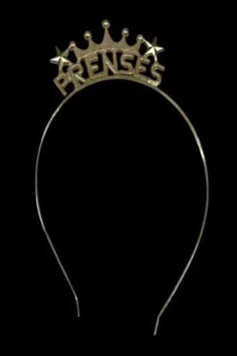 Prenses Yazılı Metal Gold Taç