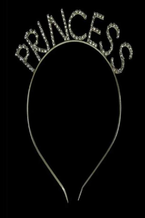Prenses Yazılı Metal Gümüş Taç
