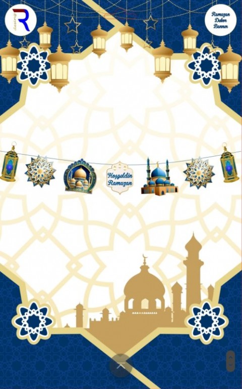 Ramazan Ayı Duvar Dekor Süsü Mavi