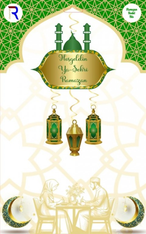 Ramazan Ayı Yeşil Minareli Sarkıt Süs