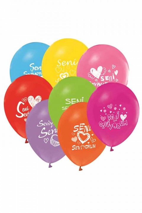 Seni Seviyorum Baskılı Yuvarlak Balon