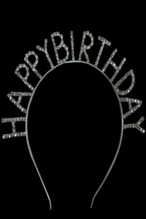 Silver Happy Birtyday Taç Taşlı