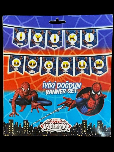 Spiderman İyiki Doğdun Karton Flama