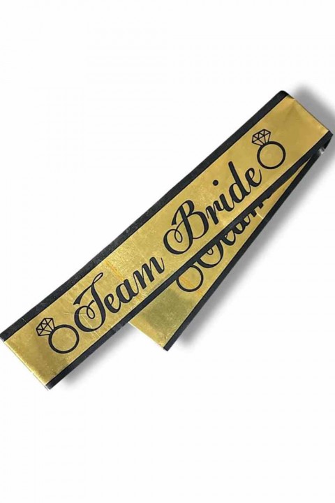 Team Bride Gold Üzeri Siyah Baskı Jelatin