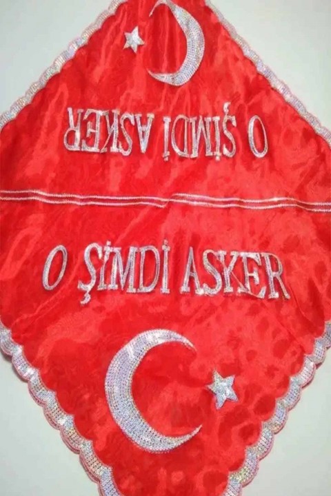 Tekli Alım Alım Pullu O Şimdi Asker Yazılı Kına Örtüsü