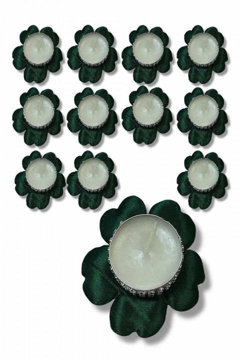 5’li Alım Yeşil El Gülü Mumlu 12’li