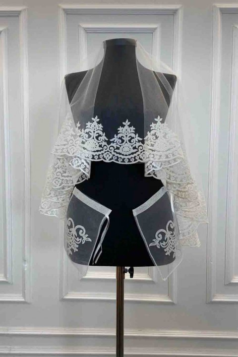 Yüz Örtüsü Allık 2’li Çizgisiz Beyaz Duvak