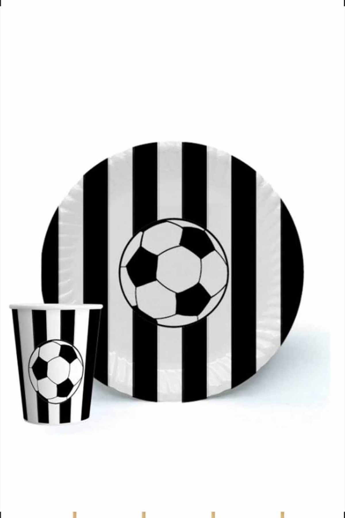 Siyah Beyaz  Karakterli Tabak Bardak Takım